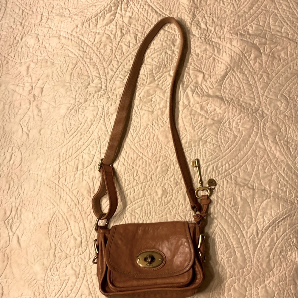 Vintage Fossil crossbody purse brown leather